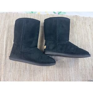 APRES by Lamo Black Microfiber Faux Fur Lined Winter Boots Women's Size 10